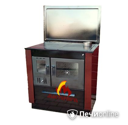 Отопительно-варочная печь МастерПечь ПВ-07 экстра с духовым шкафом, 7.2 кВт (шоколад) в Новом Уренгое